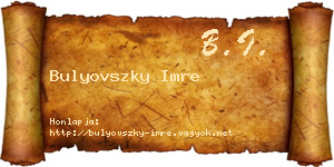 Bulyovszky Imre névjegykártya